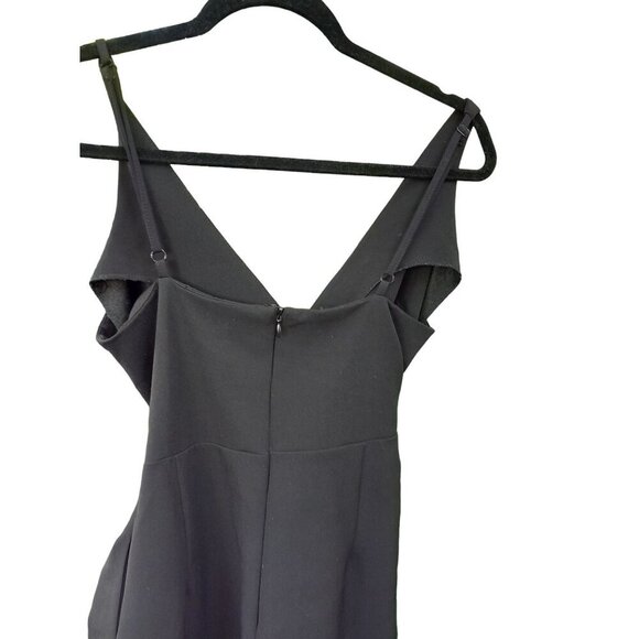 Asos Design Wrap-Front V-Neck Sleeveless Jumpsuit Black Size 8 - Picture 9 of 10